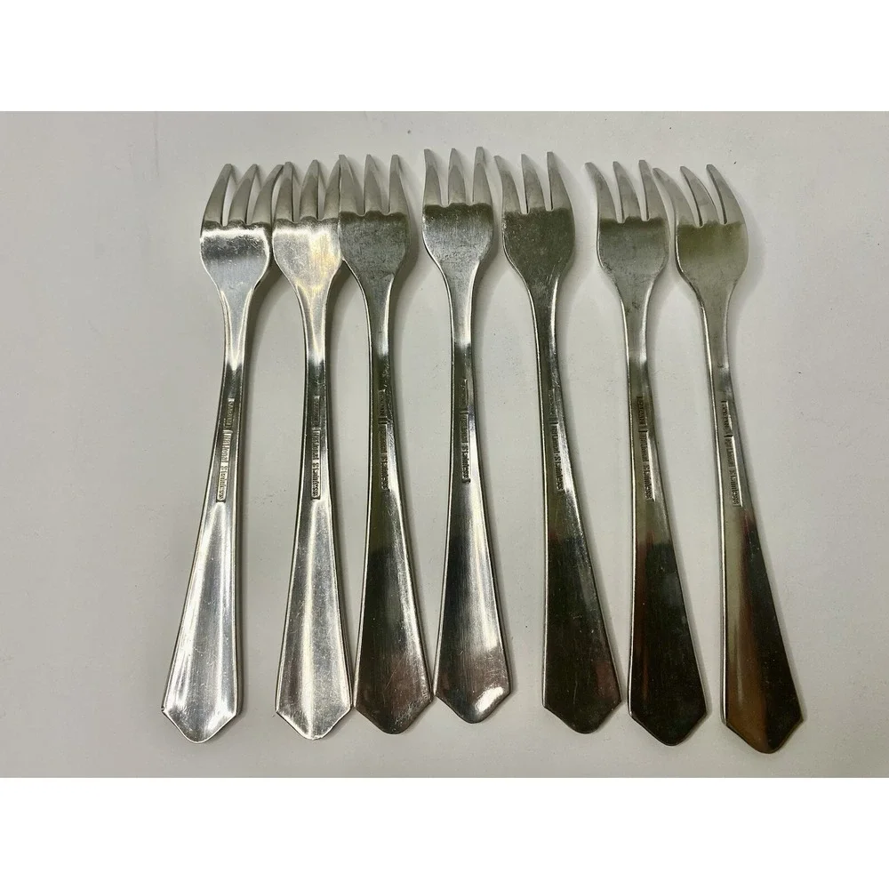 National Stainless NST88 Japan Cocktail Forks Stainless 7 Rope Edge Flatware